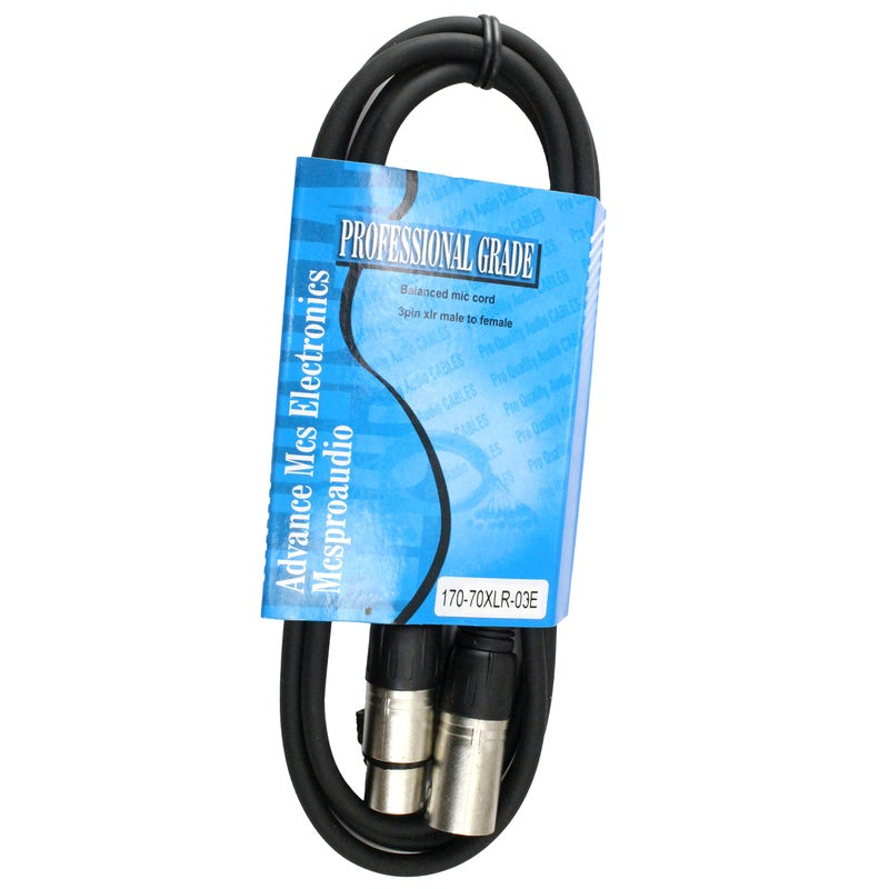 MCSPROAUDIO Male to Female XLR Microphone Cable (3 ft) - Image 1